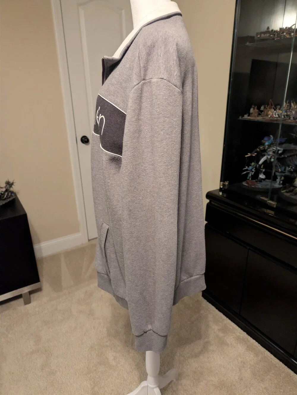 Calvin Klein Soft Touch Fleece Gray Zip-Up Jacket - Picture 8 of 14